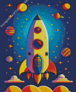 Space Rocket Diamond Painting