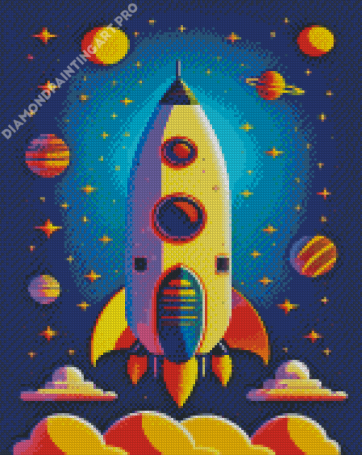 Space Rocket Diamond Painting