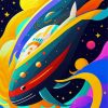 Space Whale Diamond Painting