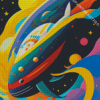 Space Whale Diamond Painting