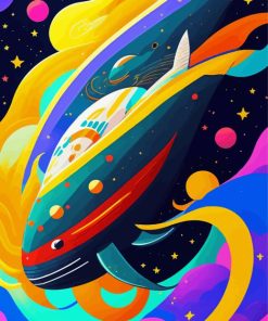 Space Whale Diamond Painting