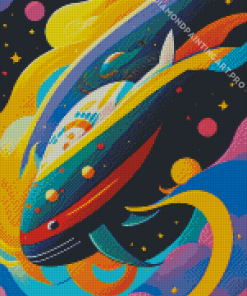 Space Whale Diamond Painting