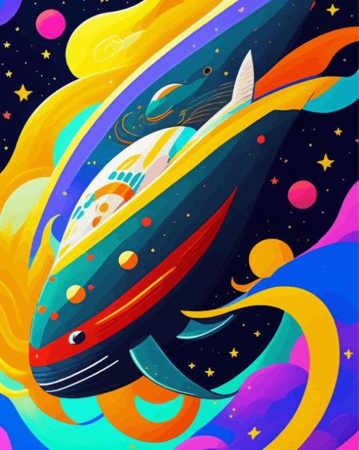 Space Whale Diamond Painting