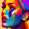 Splatter Colorful Lady Diamond Painting