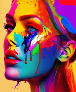 Splatter Colorful Lady Diamond Painting