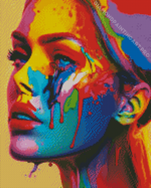 Splatter Colorful Lady Diamond Painting