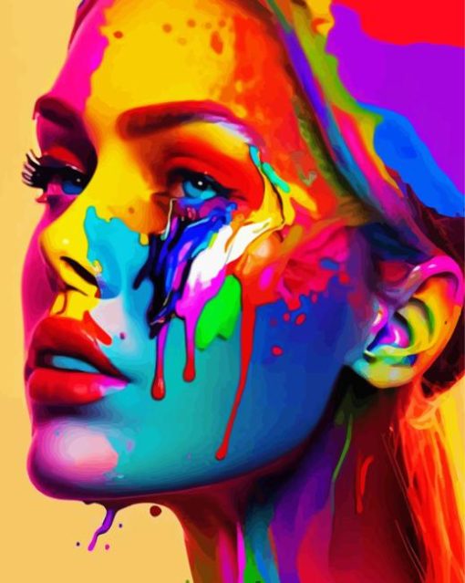 Splatter Colorful Lady Diamond Painting