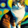 Starry Night Cat Diamond Painting