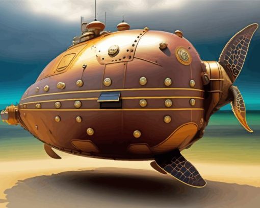 Steampunk Submarine Turtle Shape Diamond Painting