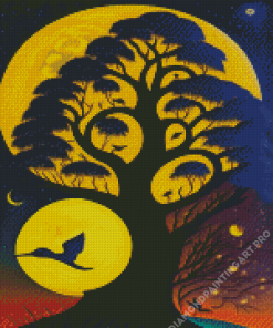 Tree Of Life And Birds Diamond Painting