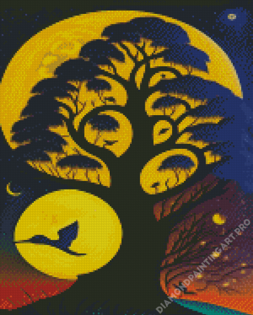 Tree Of Life And Birds Diamond Painting