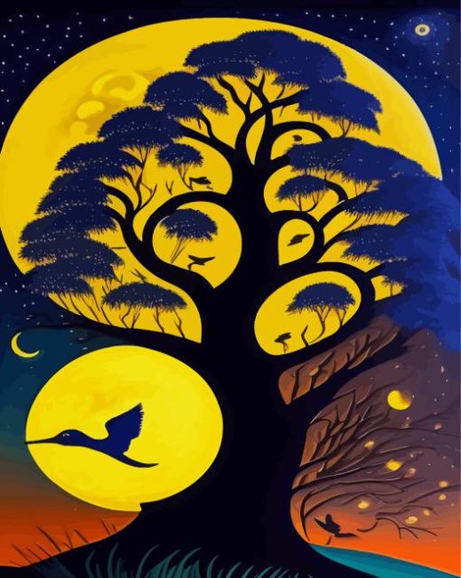 Tree Of Life And Birds Diamond Painting