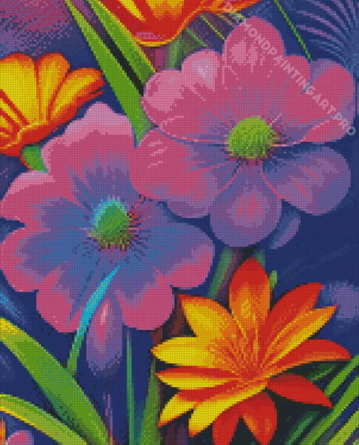 Tropical Flowers Diamond Painting