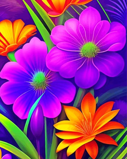 Tropical Flowers Diamond Painting