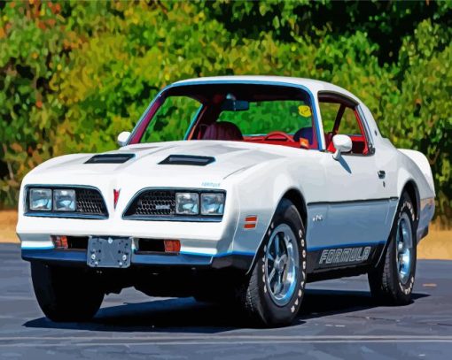 White 1977 Firebird Diamond Painting