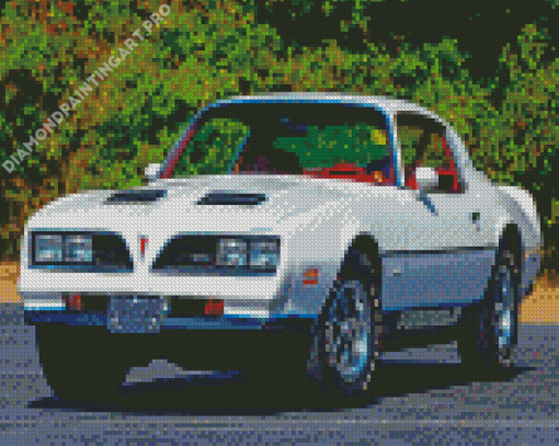 White 1977 Firebird Diamond Painting