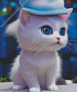 White Cat Diamond Painting