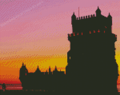 Belem Tower Silhouette Diamond Painting