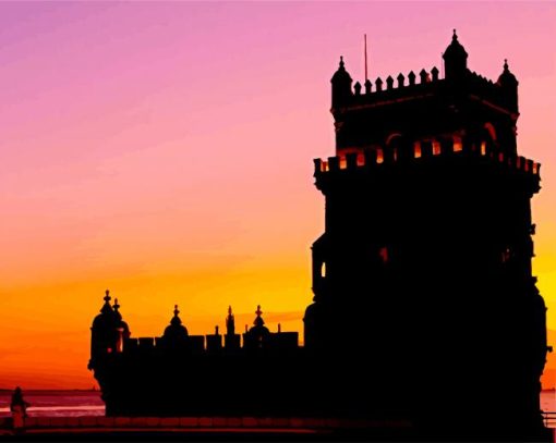 Belem Tower Silhouette Diamond Painting