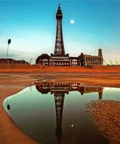 Blackpool Tower Water Reflection Diamond Painting