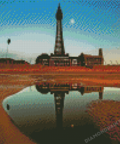 Blackpool Tower Water Reflection Diamond Painting