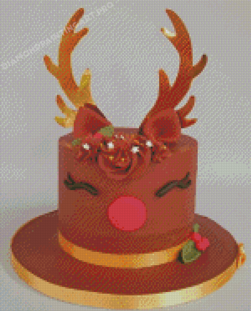 Christmas Reinde Cake Diamond Painting