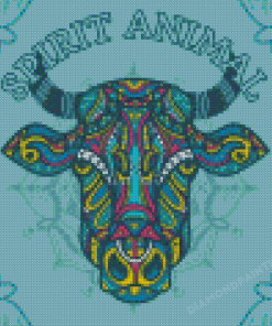 Colorful Mandala Cow Diamond Painting