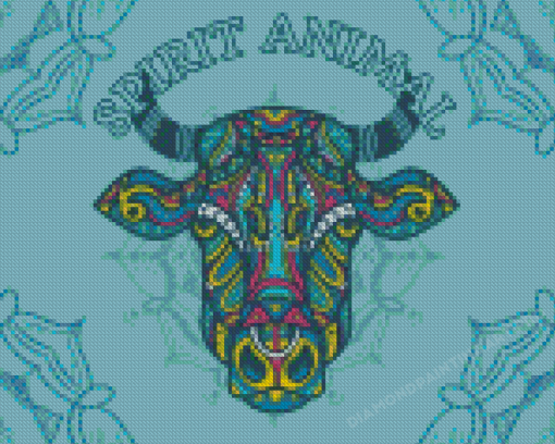 Colorful Mandala Cow Diamond Painting