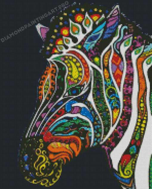 Colorful Mandala Zebra Diamond Painting