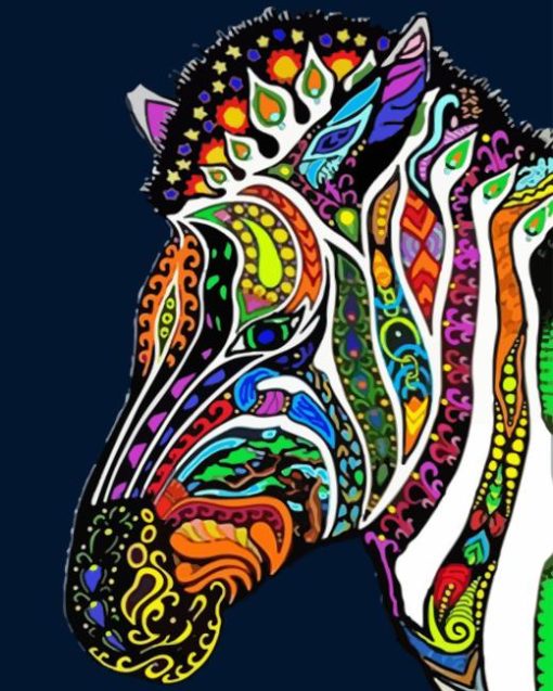 Colorful Mandala Zebra Diamond Painting