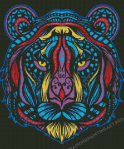 Colorful Tiger Head Mandala Diamond Painting