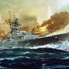 Military Battleship Bismarck On Sea Diamond Painting