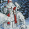 Polar Bears And Santa Diamond Painting