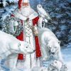 Polar Bears And Santa Diamond Painting