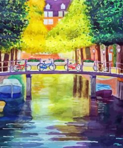 Amsterdam Canal Bikes Diamond Painting