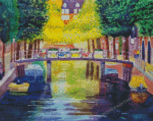 Amsterdam Canal Bikes Diamond Painting