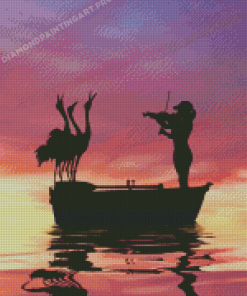 Bird And Violinist Silhouette Diamond Painting