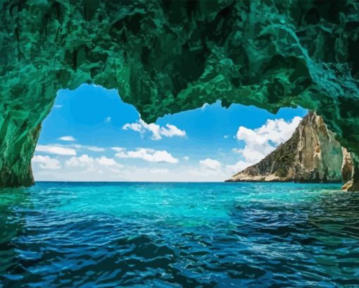 Blue Caves Zante Diamond Painting