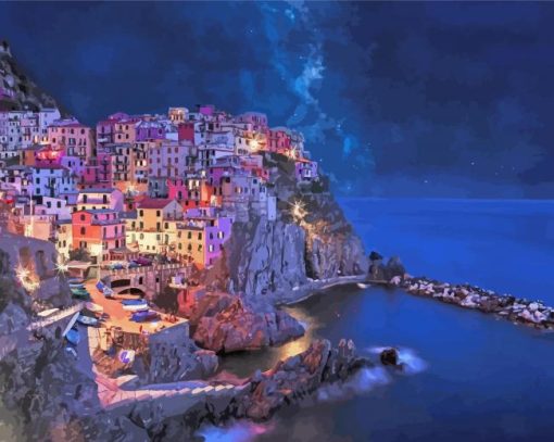 Night In Manarola Diamond Painting