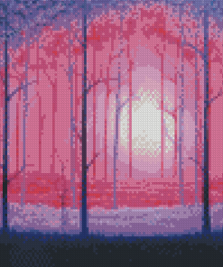 Pink Forest Diamond Painting