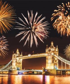 Uk Tower Bridge Fireworks Diamond Painting