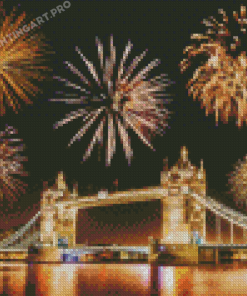 Uk Tower Bridge Fireworks Diamond Painting