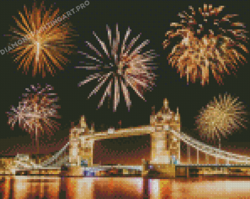 Uk Tower Bridge Fireworks Diamond Painting