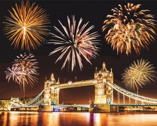 Uk Tower Bridge Fireworks Diamond Painting