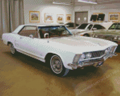 White 63 Riviera Muscle Car Diamond Painting