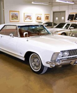 White 63 Riviera Muscle Car Diamond Painting