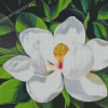 White Magnolia Flower Diamond Painting