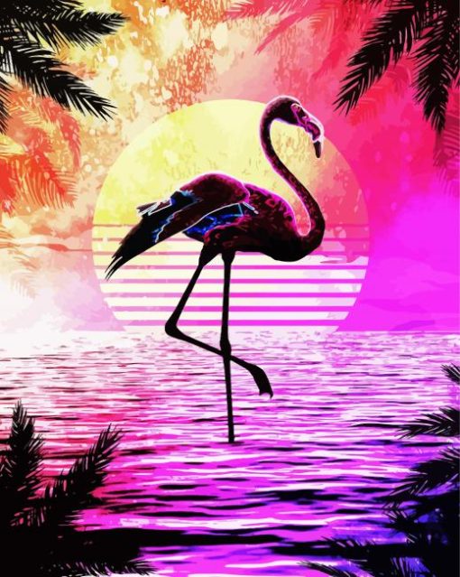 Flamingo Silhouette Diamond Painting