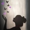 Butterflies And Woman Silhouette Diamond Painting