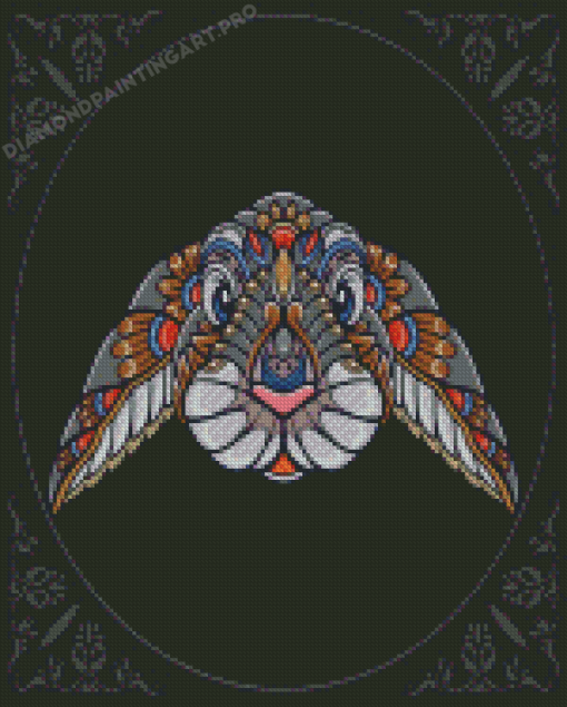 Colorful Rabbit Head Mandala Diamond Painting